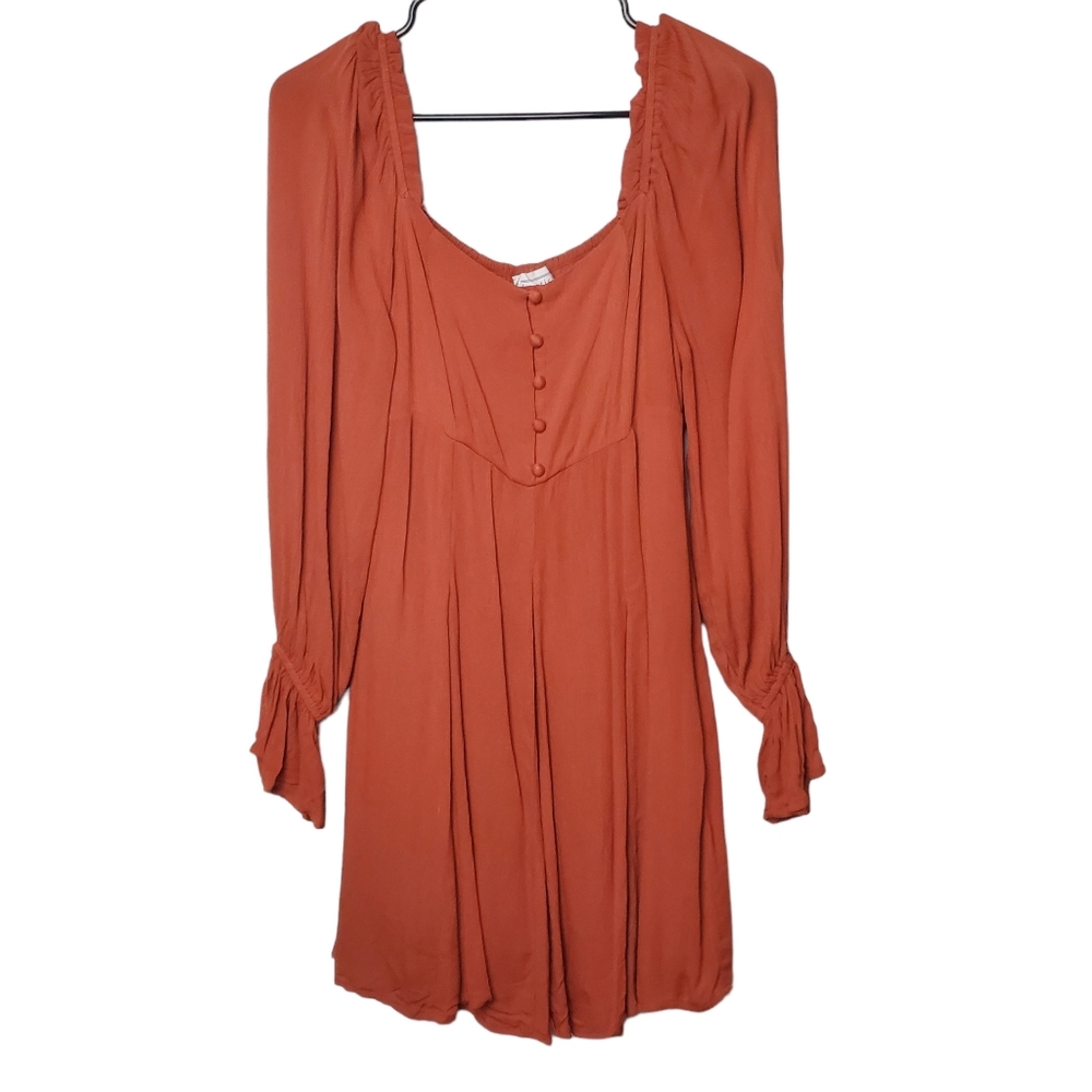 Love Riche | Long Sleeve Mini Dress | Burnt Orange Rust | S